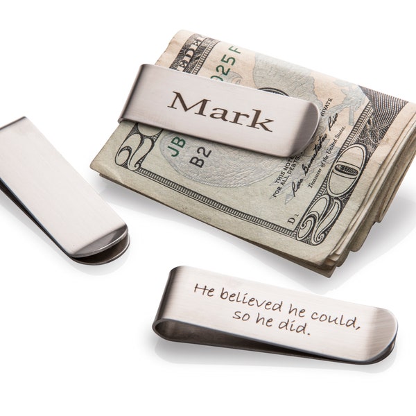 Classic Personalized Money Clip - Gift for Him Custom Engraved Money Clips for Men Wedding Gift for Groomsmen Father of the Bride Gift