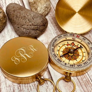 Custom Engraved Compass: Personalized Graduation, Wedding, Baptism, and First Communion Gift