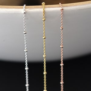 Satellite Chains Silver, Gold and Rose Gold Filled - Satellite Ball Bead Chain -  Wholesale Chains Bulk on the Spool