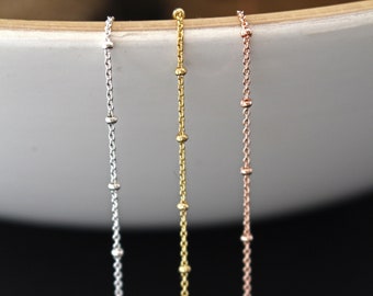 Satellite Chains Silver, Gold and Rose Gold Filled - Satellite Ball Bead Chain -  Wholesale Chains Bulk on the Spool