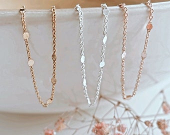 Sequins Chain - Gold Silver Rose Gold Wholesale Bulk Chain - DIY Chain for Permanent Jewelry Making