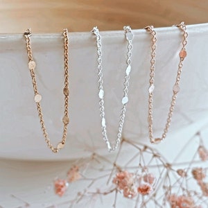 Sequins Chain - Gold Silver Rose Gold Wholesale Bulk Chain - DIY Chain for Permanent Jewelry Making