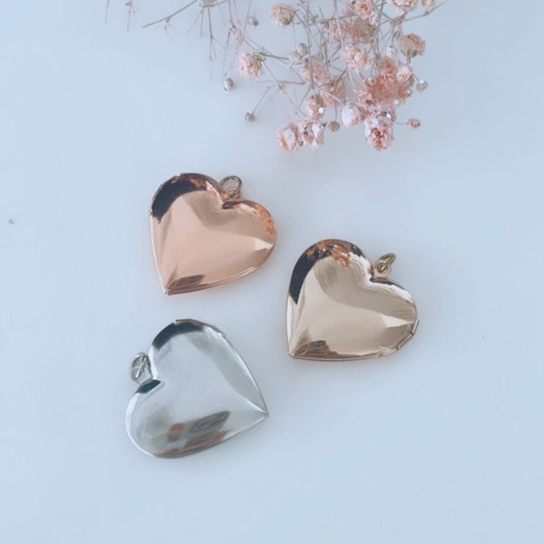 3 Heart Lockets for Pictures Wholesale - Rose Gold , Silver , Gold - Memory Lockets
