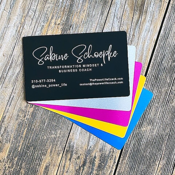 Aluminum Business Cards Etsy