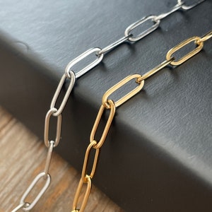 Paperclip Chain No Fade Non-Tarnish Gold Silver Wholesale Bulk Chain DIY Chain for Permanent Jewelry Making 画像 6