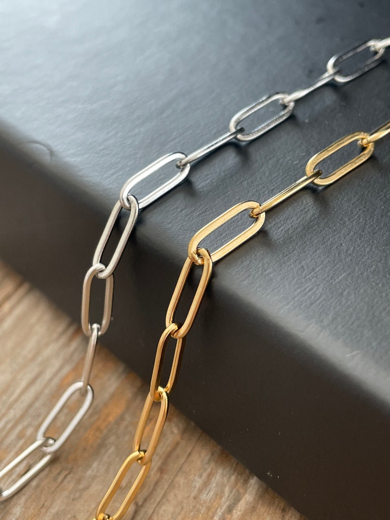 Paperclip Chain No Fade Non-Tarnish Gold Silver Wholesale Bulk Chain DIY Chain for Permanent Jewelry Making 画像 6