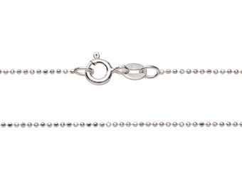 Ball Chain Necklace Bulk Wholesale , 1mm Thickness , Diamond Cut , 925 Sterling Silver , Replacement Chain 14 16 18 20 22 24 inches