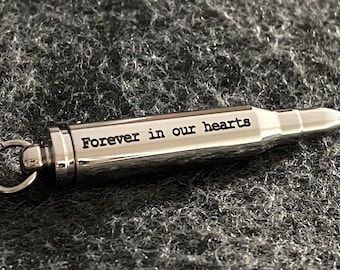 Bullet Urn Necklace For Men - Custom Engraved Cremation Jewelry and Gifts