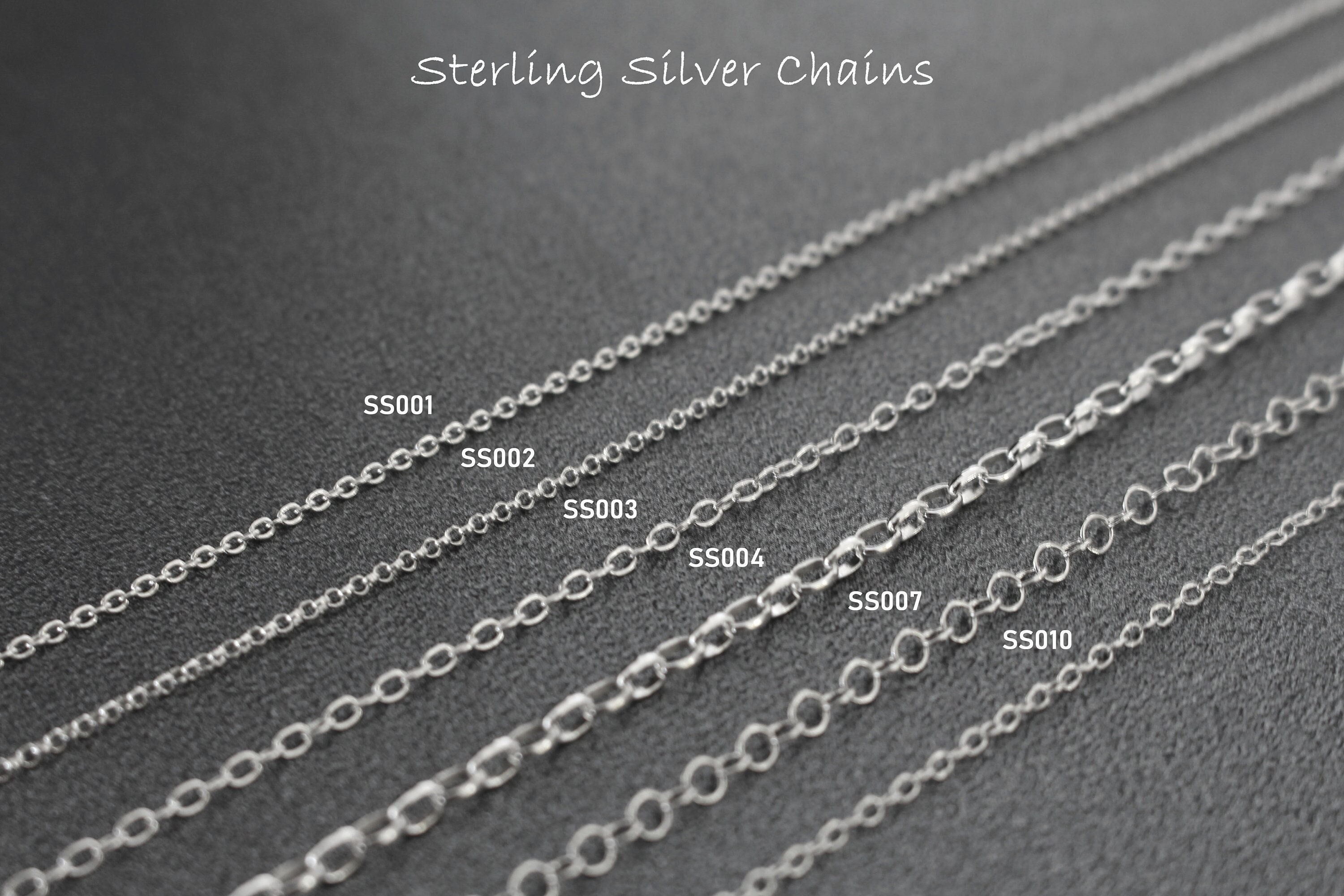 Silver Chain - Necklace Cable Chain - Permanent Jewelry Making Supplies - Bulk Wholesale Chains - 925 Sterling Silver