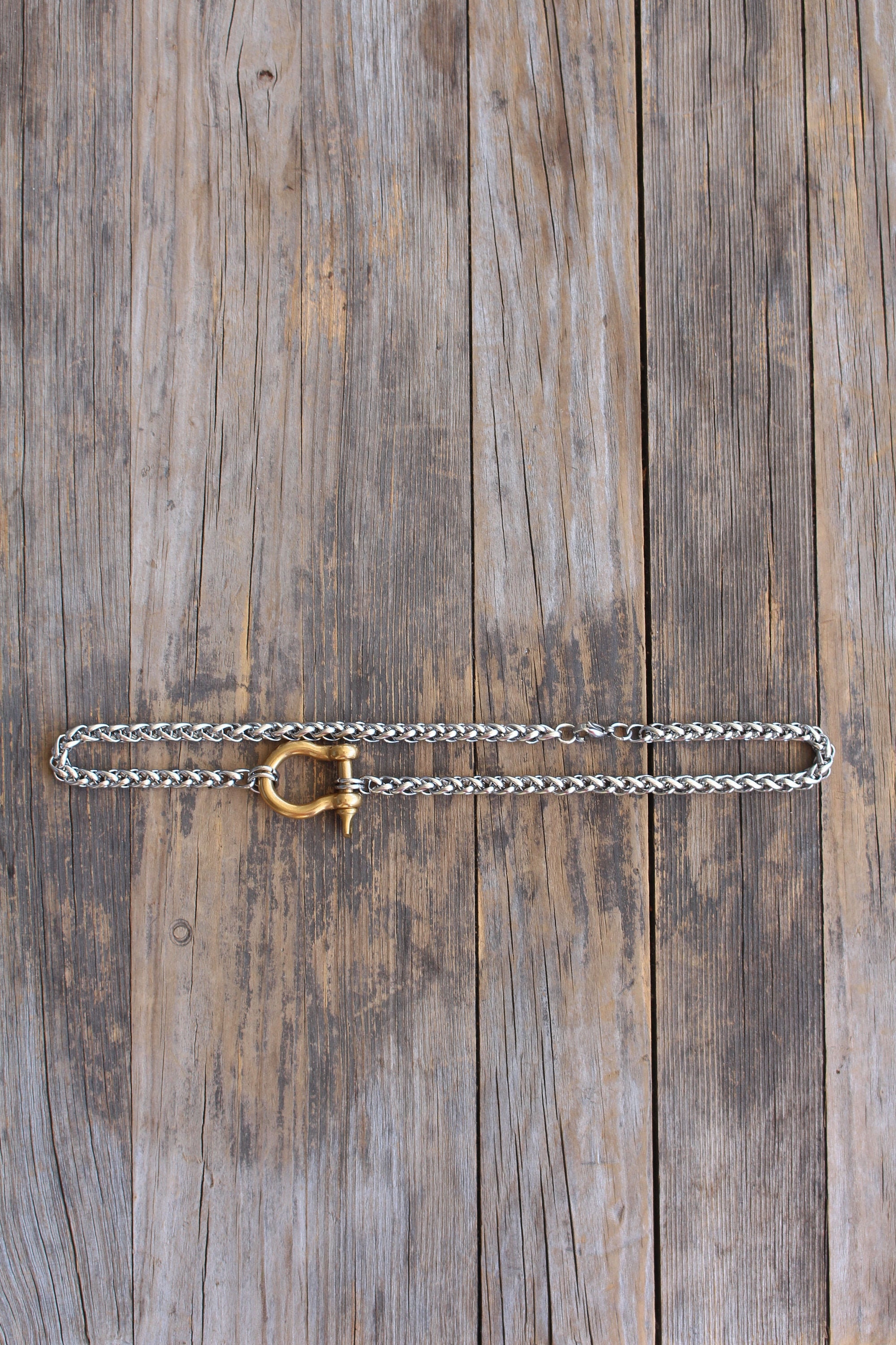 Horseshoe Shackle Stainless Steel Necklace - Chunky Choker Necklace - Bold Necklace - Punk Jewelry - Statement Piece - Carabiner Necklace