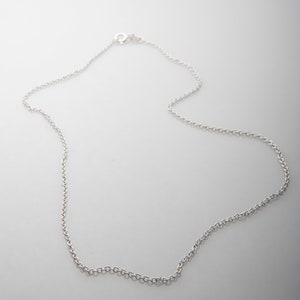 Puede incluir: Un collar de cadena de plata con cierre de langosta.