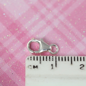 Lobster Clasp , Lobster Claw Clasp Closures 10 units 10 mm Spring Ring Clasp 925 Sterling Silver Bulk Closures image 2