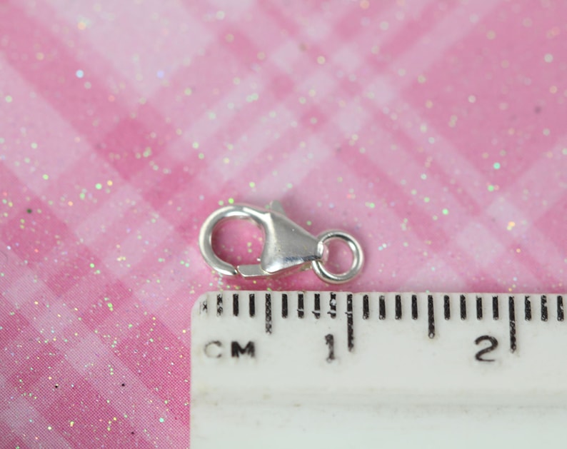 Lobster Clasp , Lobster Claw Clasp Closures 10 units 10 mm Spring Ring Clasp 925 Sterling Silver Bulk Closures image 2