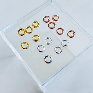Locking Jump Rings 18k Gold Filled , Rose Gold Filled or Sterling Silver 6mm - No Solder Lock Jump Rings
