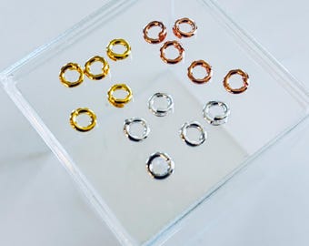 Anillas de seguridad de 6 mm, plata de ley, oro de 18k, PVD de oro rosa.
