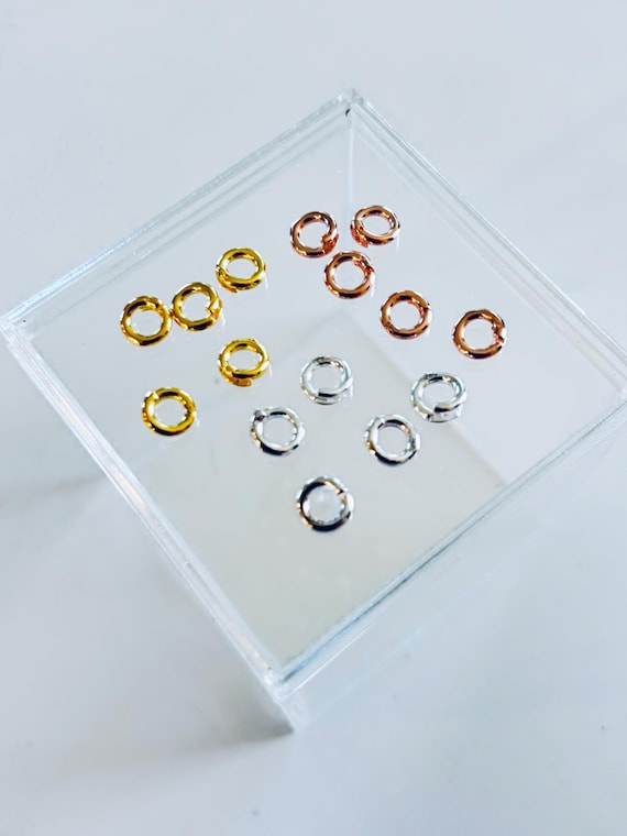 Locking Jump Rings 6mm, Sterling Silver, 18k Gold, Rose Gold PVD