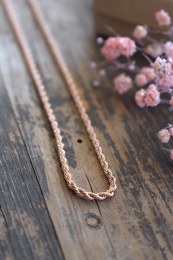 2mm rose gold rope chain outlet