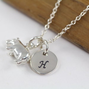 Personalized Hippo Necklace Hippo Charm 925 Sterling Silver Hippopotamus Pendant Hippopotamus Necklace image 3