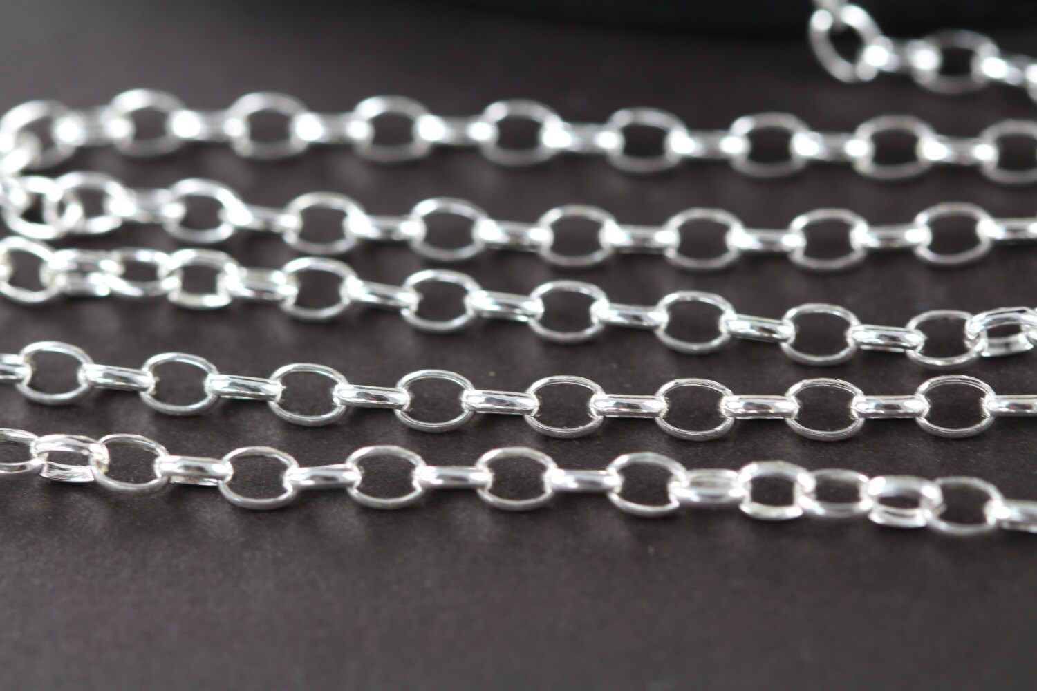 Silver Chain Bulk Oval Cable Chain for Him Oval Rolo Chain Etsy