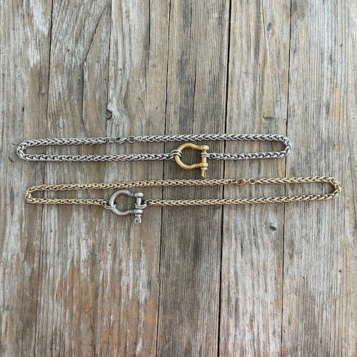 Collier mousqueton en acier inoxydable avec manille fer à cheval - Ras de cou épais imperméable or argent sans ternissement - Bijoux punk audacieux