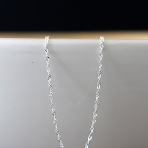 Silver Singapore Chain Necklace Diamond Cut - 925 Sterling Silver Necklaces - Birthday Gift For Her - Elegant Timeless Style Jewelry Gift