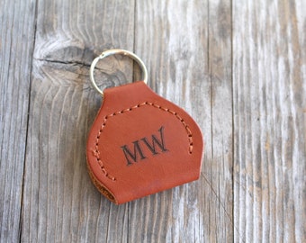 Personalized Guitar Pick Holder - Birthday Day Gift For Guitar Player - Monogrammed Vegan Leather Laser Engraved Guitar Pick ddKeychain