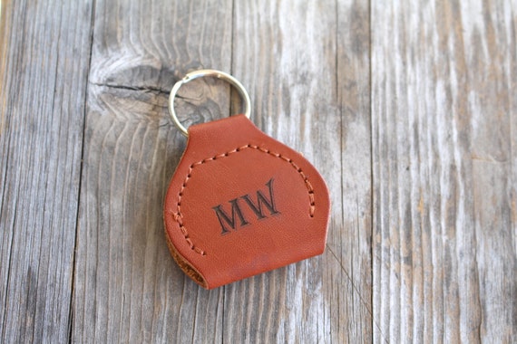 Personalized Guitar Pick Holder - Birthday Day Gift For Guitar Player - Monogrammed Vegan Leather Laser Engraved Guitar Pick ddKeychain