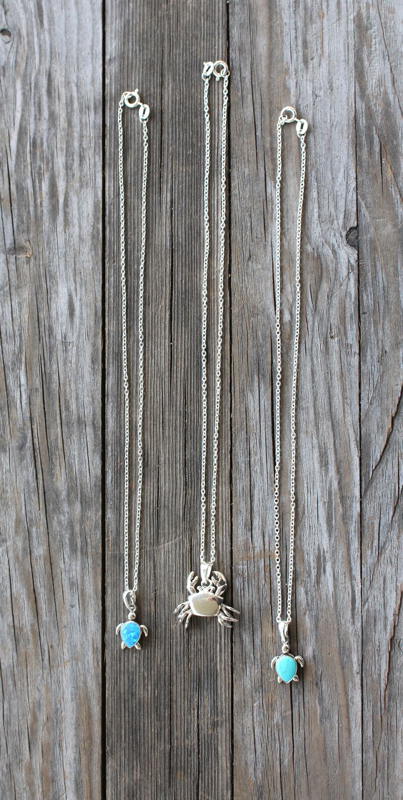 Crab Necklace with Crab Charm 925 Sterling Silver Nautical Etsy