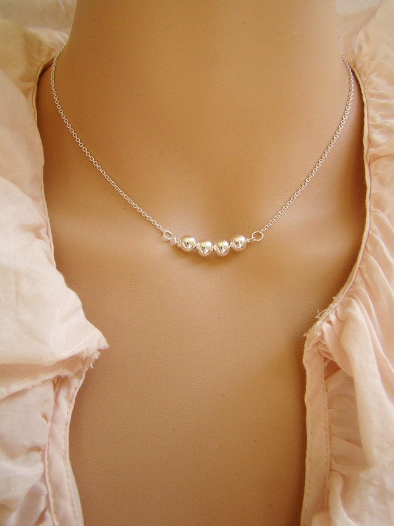Silver Bead Necklace 925 Sterling Silver Jewelry - Etsy Canada