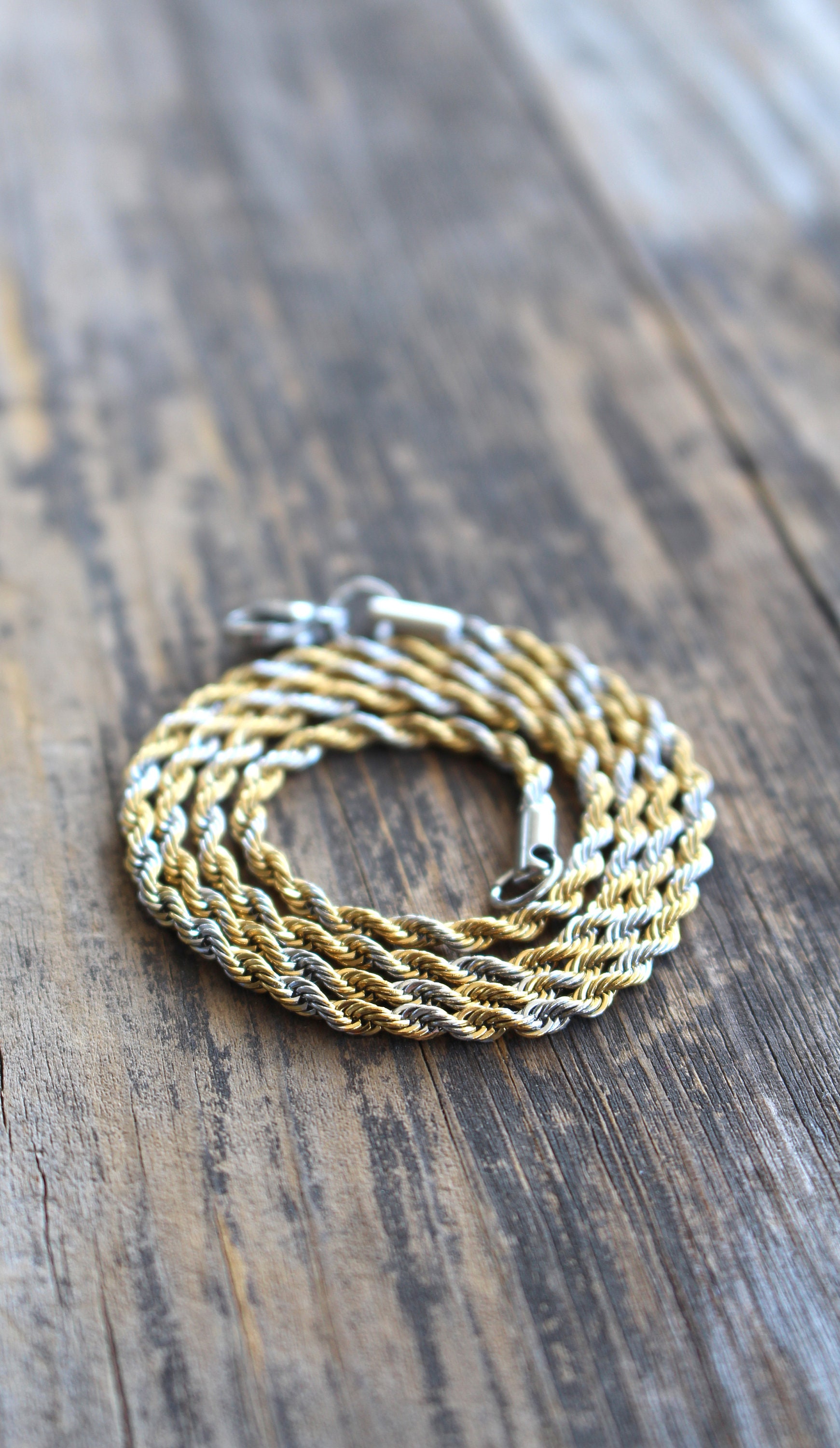 Stainless Steel Gold Chain, 304 Rope Mesh Chains CH #222, Silver 5 x 3 mm  Unfinished Necklace Chains