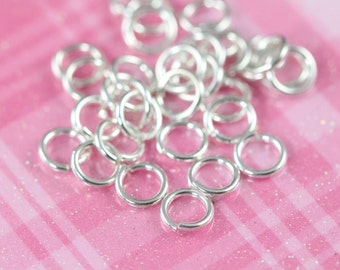 5mm Sterling Silver Open Jump Rings 20 Gauge, 25 pcs Bulk Jumprings, 925 Sterling Silver