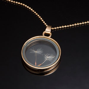 Dandelion Seed Halskette - Good Luck Geschenk - Gold Pusteblume Halskette Gepresste Blume Schmuck wünschen Einzigartige Zierliche Hoffnung Wünscht Träume Charming