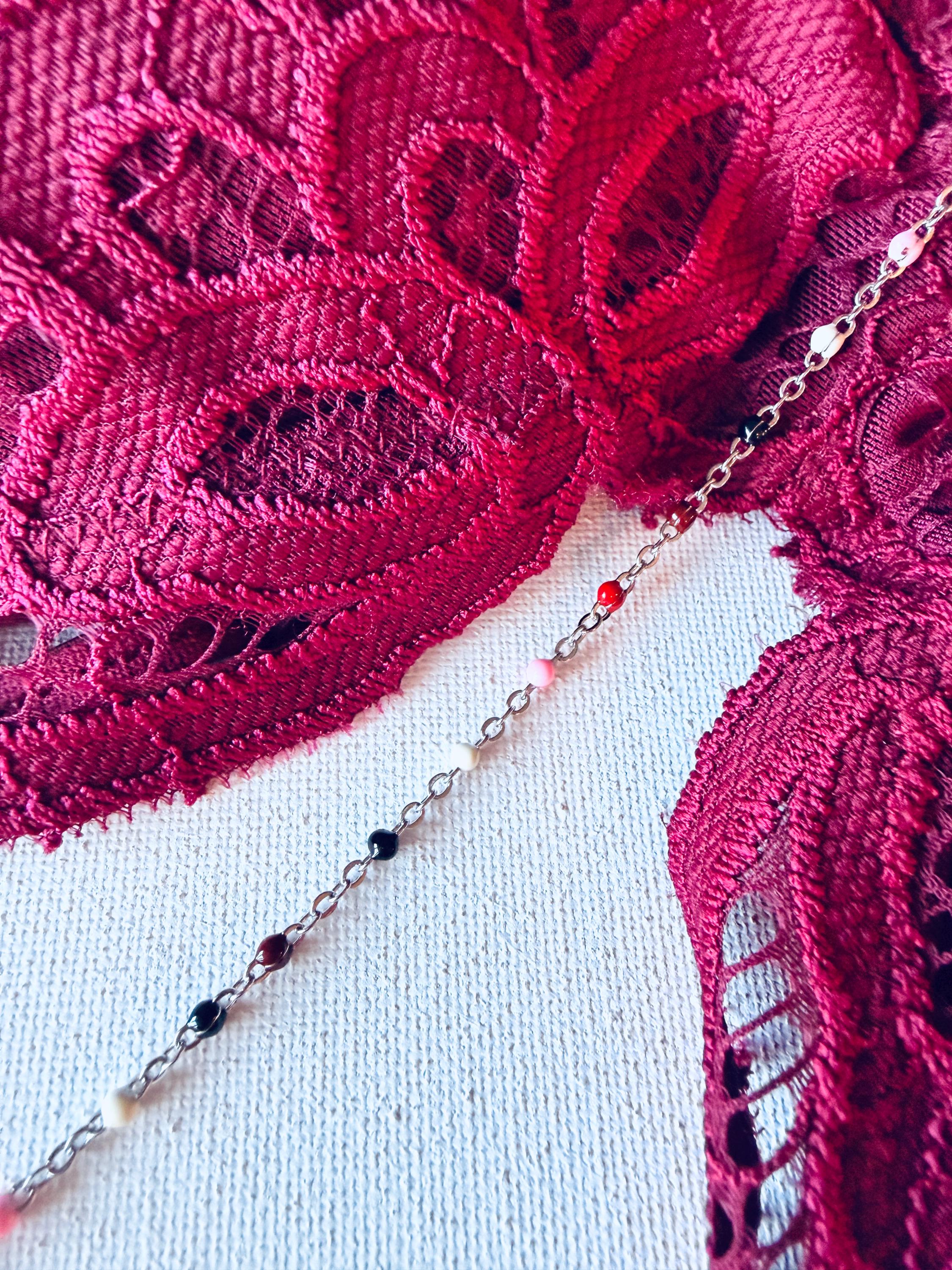 Red Burgundy Scarlet Silver Chains for Valentine's Day - Permanent ...