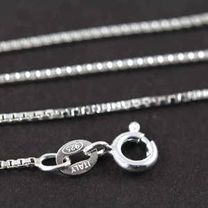 Bulk Wholesale Chains Box Chain Necklaces 1mm 925 Sterling Silver 14 16 18 20 22 24 inches 5 Finished Chains image 3