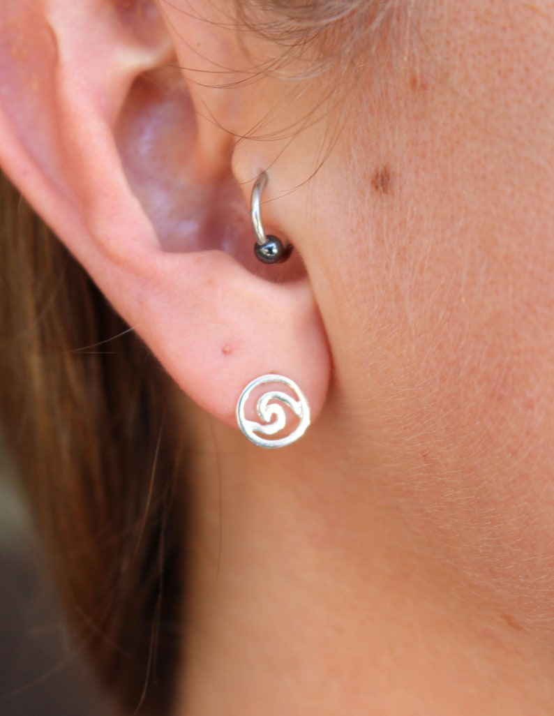 Wave Earrings Stud Pura Vida Earrings 925 Sterling Silver Etsy