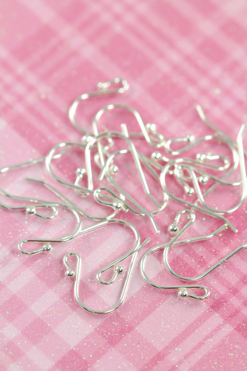 Earring Hooks 925 Sterling Silver, 20 gauge Ball End Earwires, 10 Pairs 20 Units image 5