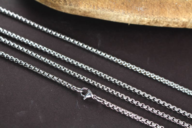 Silver Necklace Stainless Steel Chain with Lobster Clasp Etsy