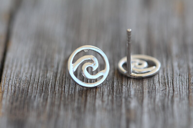 Wave Earrings Stud Pura Vida Earrings 925 Sterling Silver Etsy