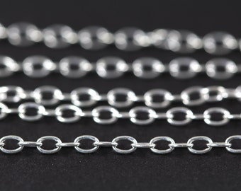 Oval Cable Chain Bulk 925 Sterling Silver, Permanent Jewelry Making Chain , 10, 30, 50 or 100 Feet - Wholesale