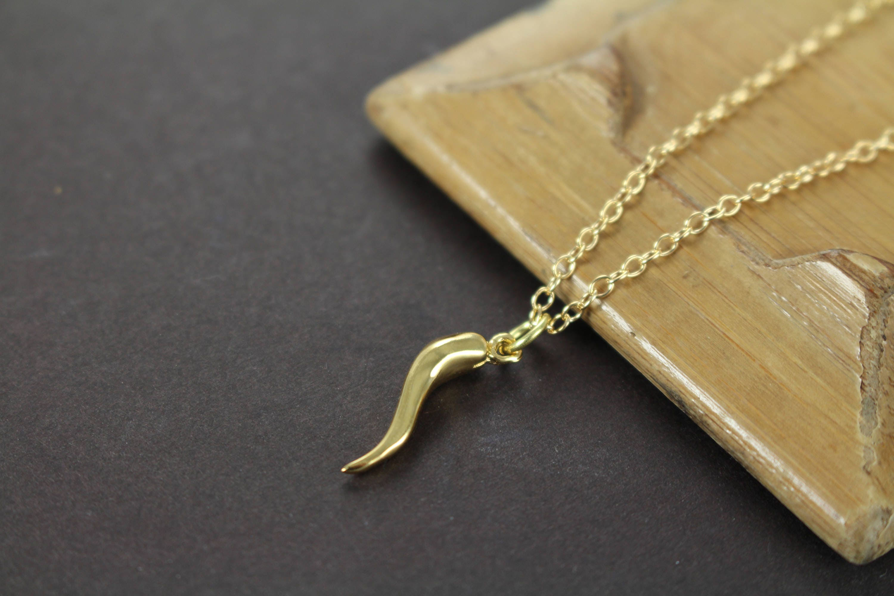 Italian Horn Necklace Gold for Women Bridesmaid Jewelry Etsy