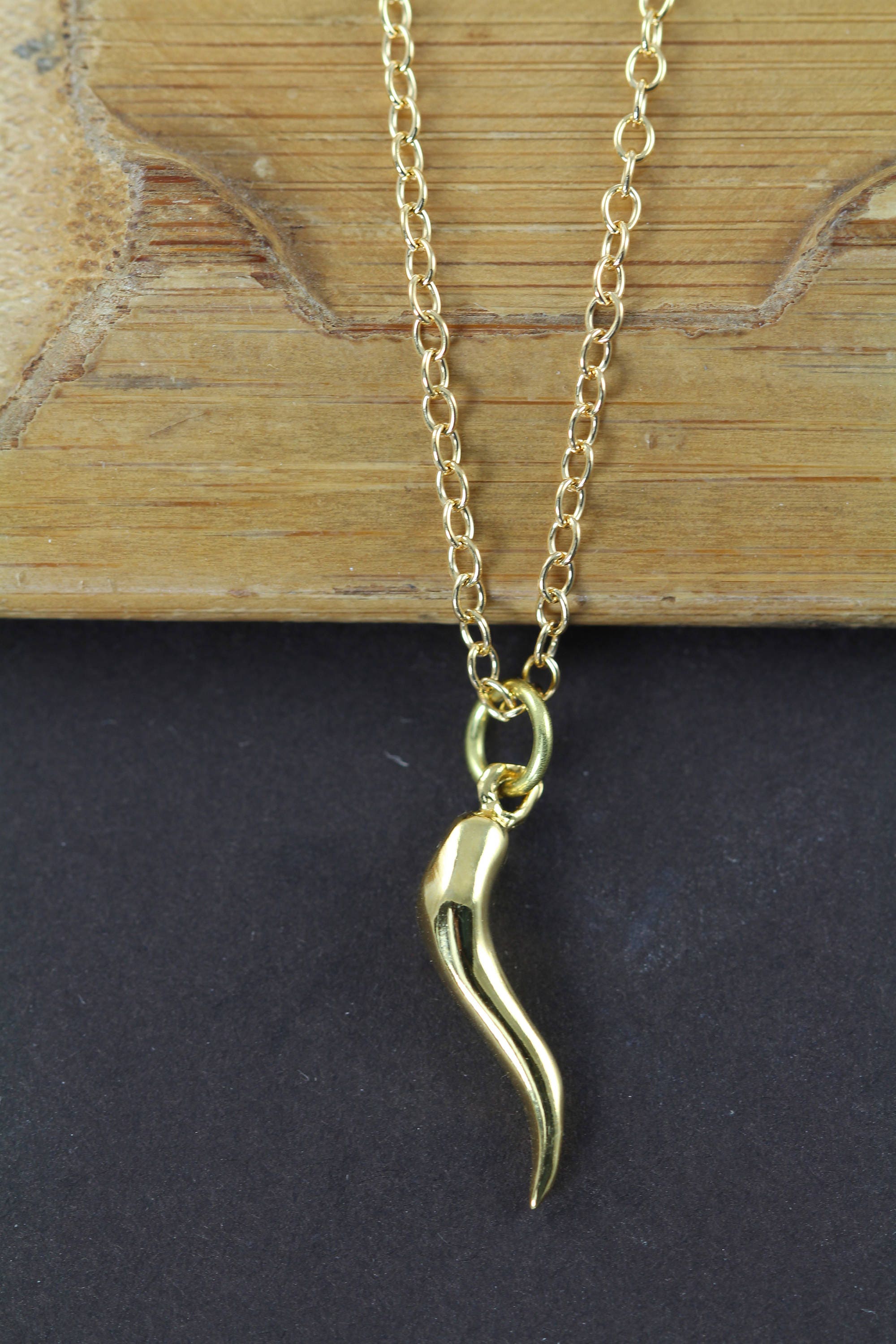 Italian Horn Necklace Gold for Women Bridesmaid Jewelry Etsy