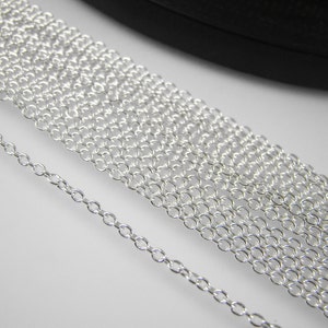 925 Sterling Silver Chain by the Foot 10 Feet Permanent Jewelry Necklace Cable Chain Bulk Chain Wholesale Chain Wholesale Chains image 2
