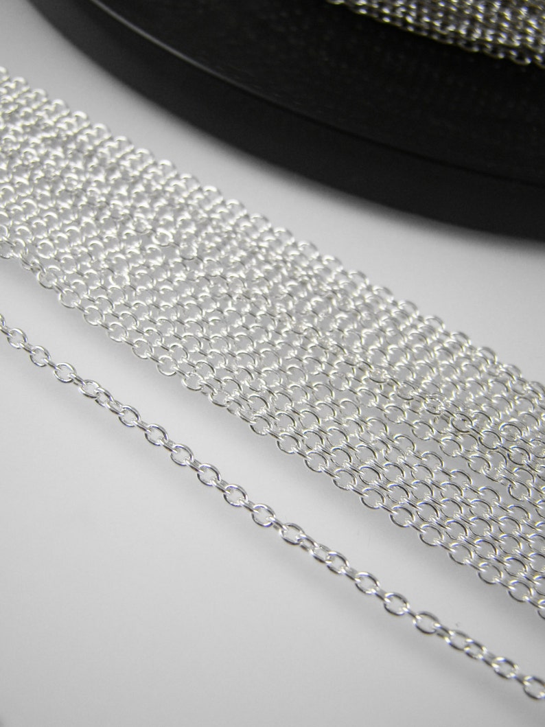 925 Sterling Silver Chain by the Foot 10 Feet Permanent Jewelry Necklace Cable Chain Bulk Chain Wholesale Chain Wholesale Chains image 2