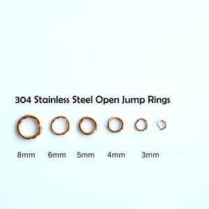 Gold Stainless Steel Jump Rings - 100 Open Connectors for Jewelry Making in Various Sizes