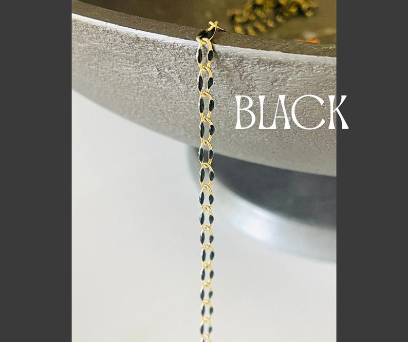 Enamel Rolo Chain by the Foot – 18k Gold, Fall Colors - Etsy Canada