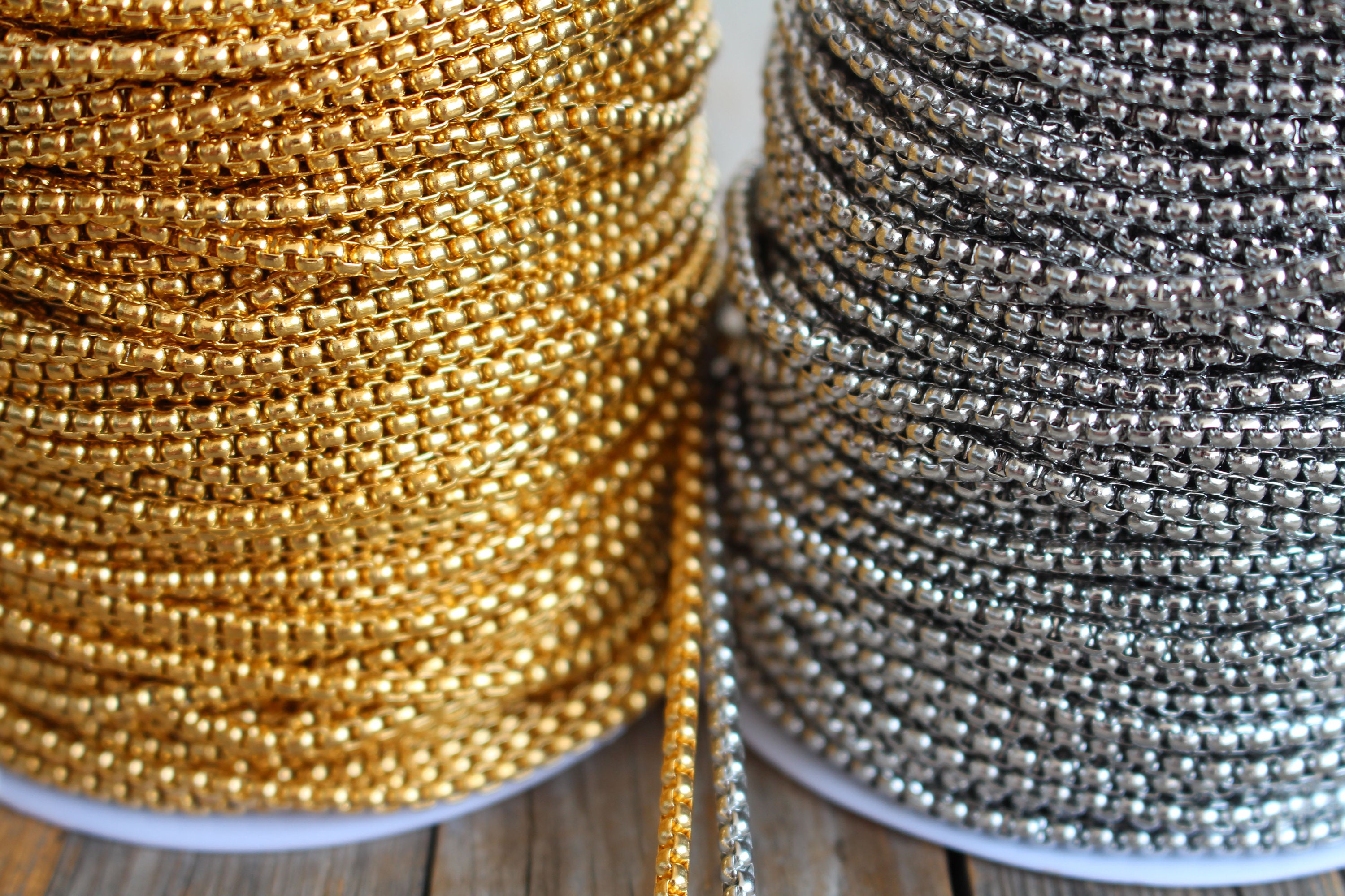 3mm Stainless Steel Rolo Box Chain – Tarnish Free, Waterproof DIY ...