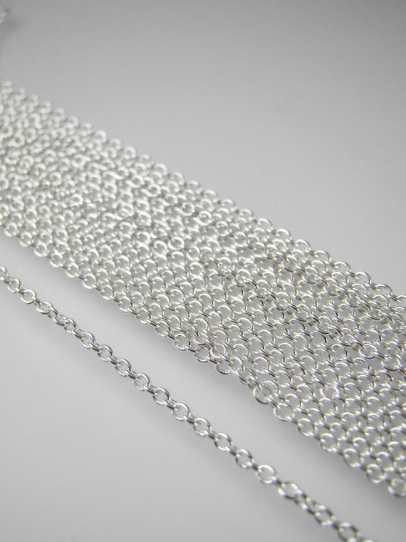 Sterling Silver Chain by the Foot Necklace Chain Cable Bulk Chain Permanent  Jewelry Wholesale Chains 925 Sterling Silver 