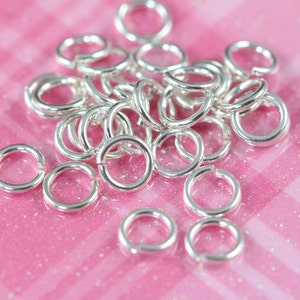 6mm Sterling Silver Open Jump Rings 20 Gauge, 25 pcs Bulk Jumprings, 925 Sterling Silver zdjęcie 2