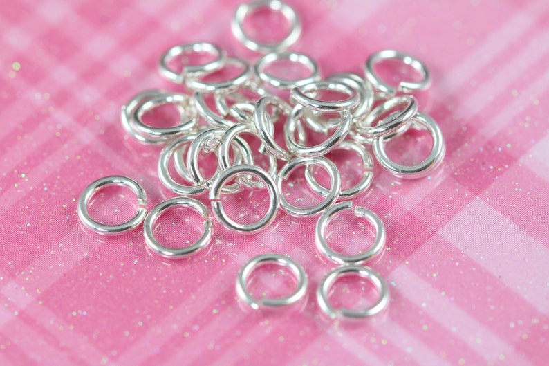 6mm Sterling Silver Open Jump Rings 20 Gauge, 25 pcs Bulk Jumprings, 925 Sterling Silver zdjęcie 2