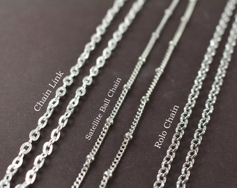 Silver Necklaces , Rolo , Chain Link , Satellite Ball Chain , 14 16 18 20 22 24 30 inches , Wholesale , DIY